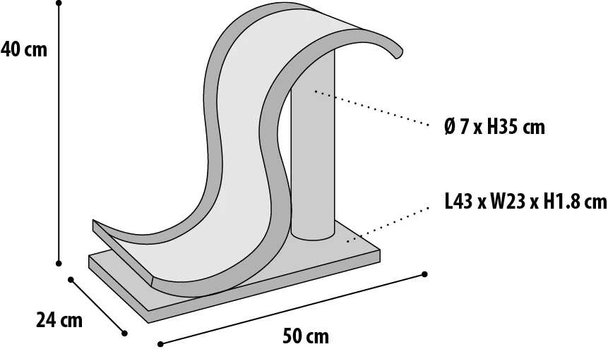 Flamingo Griffoir Grivola Brun/beige 50x24x40,5cm 3 Flamingo Griffoir Grivola Brun/beige 50x24x40,5cm – Image 3