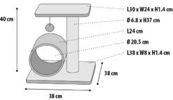Flamingo Arbre à Chat Triolet Gris 38x38x40cm -Flamingo 1859a6f737b267372d47ce9215d4982381fdd85b5d0434f79a035760263a4ceb 1