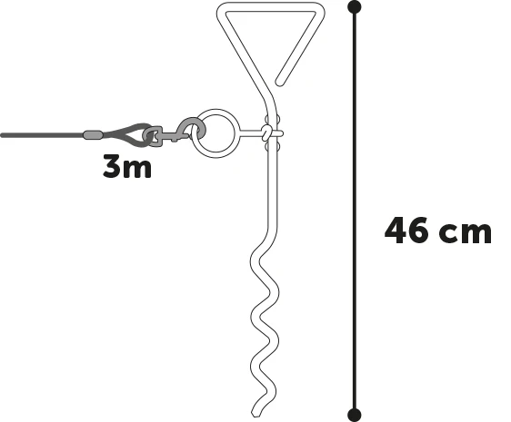 Flamingo Piquet D'attache Pilka 46cm Avec Câble 3m 3 Flamingo Piquet D'attache Pilka 46cm Avec Câble 3m – Image 3