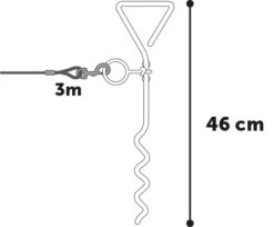 Flamingo Piquet D'attache Pilka 46cm Avec CÃ¢ble 3m -Flamingo 1a0f83937b842bd562696388a14acf7de2c27f72b2d639231e29efbefadd28fd