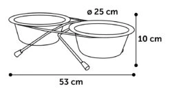 Flamingo Gamelle Pour La Nourriture Et L'eau Set + Support Arjun Inox 25cm 2500ml -Flamingo 2101011f3c5e0452d66c902e8e1e9cc5c93c7277da8f6632c512061b48ebc6fa