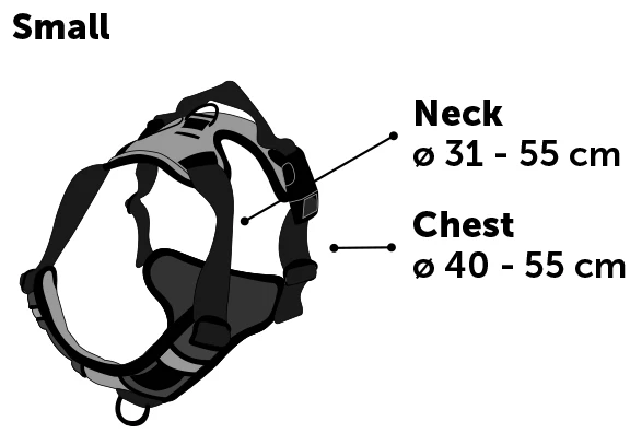 Flamingo Harnais Balou Noir S 40-55cm 20mm 2 Flamingo Harnais Balou Noir S 40-55cm 20mm – Image 2