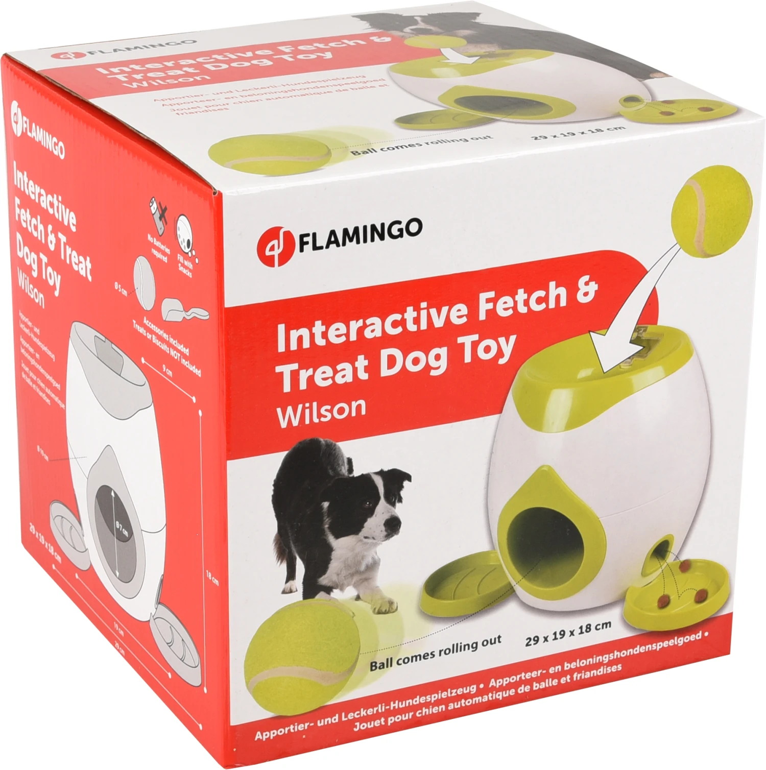 Flamingo Jouet Chien Wilson Jouet Automatique De Balle Et Friandises Interactif+ Balle De Tennis 18cm 2 Flamingo Jouet Chien Wilson Jouet Automatique De Balle Et Friandises Interactif+ Balle De Tennis 18cm – Image 2
