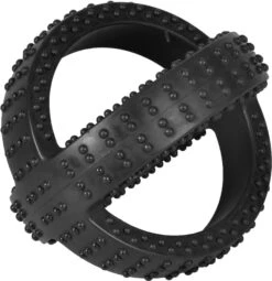 Flamingo Jouet Chien Gladiator Cross Balle Noire En Caoutchouc 14cm