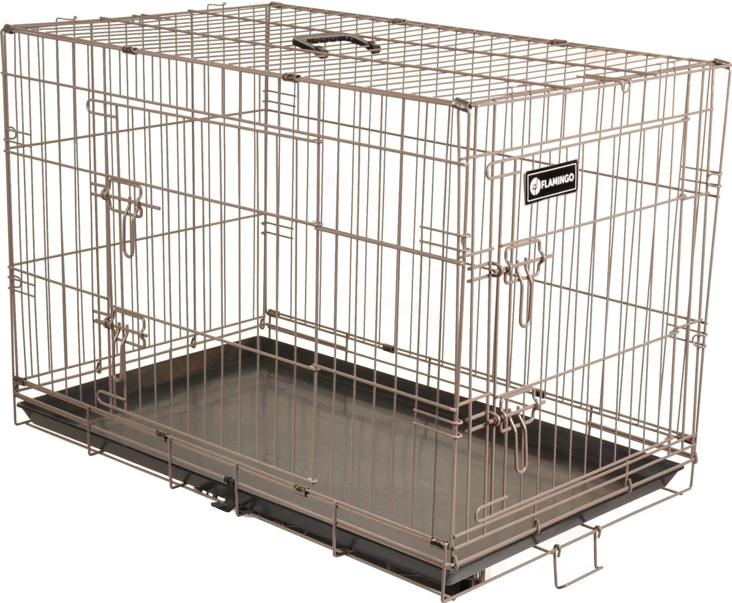 Flamingo Cage Pour Chien Ebo Taupe L 56x92x64cm 1 Flamingo Cage Pour Chien Ebo Taupe L 56x92x64cm