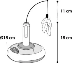 Flamingo Jouet Chat Plaque Plume Et Balle 20x20x29cm -Flamingo 7ddb4f2986b496da020f91ca698a216b273d964c8e48ca1225e49546abc3aef1