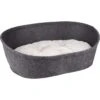 Flamingo Panier Xepp Feutre Oval Gris Foncé + Coussin Gris Clair 68x47x23cm