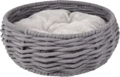 Flamingo Panier Zinzi Rond Gris Foncé + Coussin Gris Clair 46x46x14cm