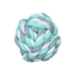 Flamingo Jouet Chien Jim Balle En Coton Menthe/blanc/gris 15 Cm