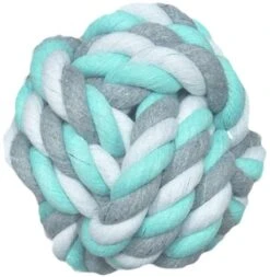 Flamingo Jouet Chien Jim Balle En Coton Menthe/blanc/gris 15 Cm