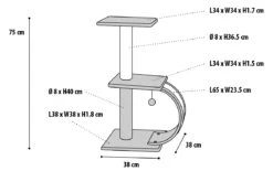 Flamingo Grattoir La Sella Gris 38x38x75cm -Flamingo c2c3e6747ad0a13605fe954c876d8288626ad31b0229599606f0f3ddfb34816c