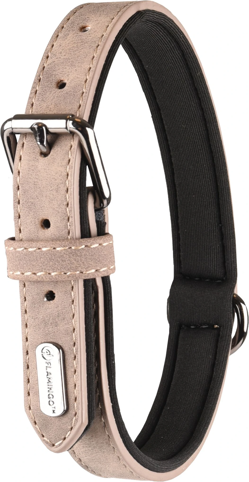Flamingo Collier Delu Taupe 52/62cm 30mm 1 Flamingo Collier Delu Taupe 52/62cm 30mm