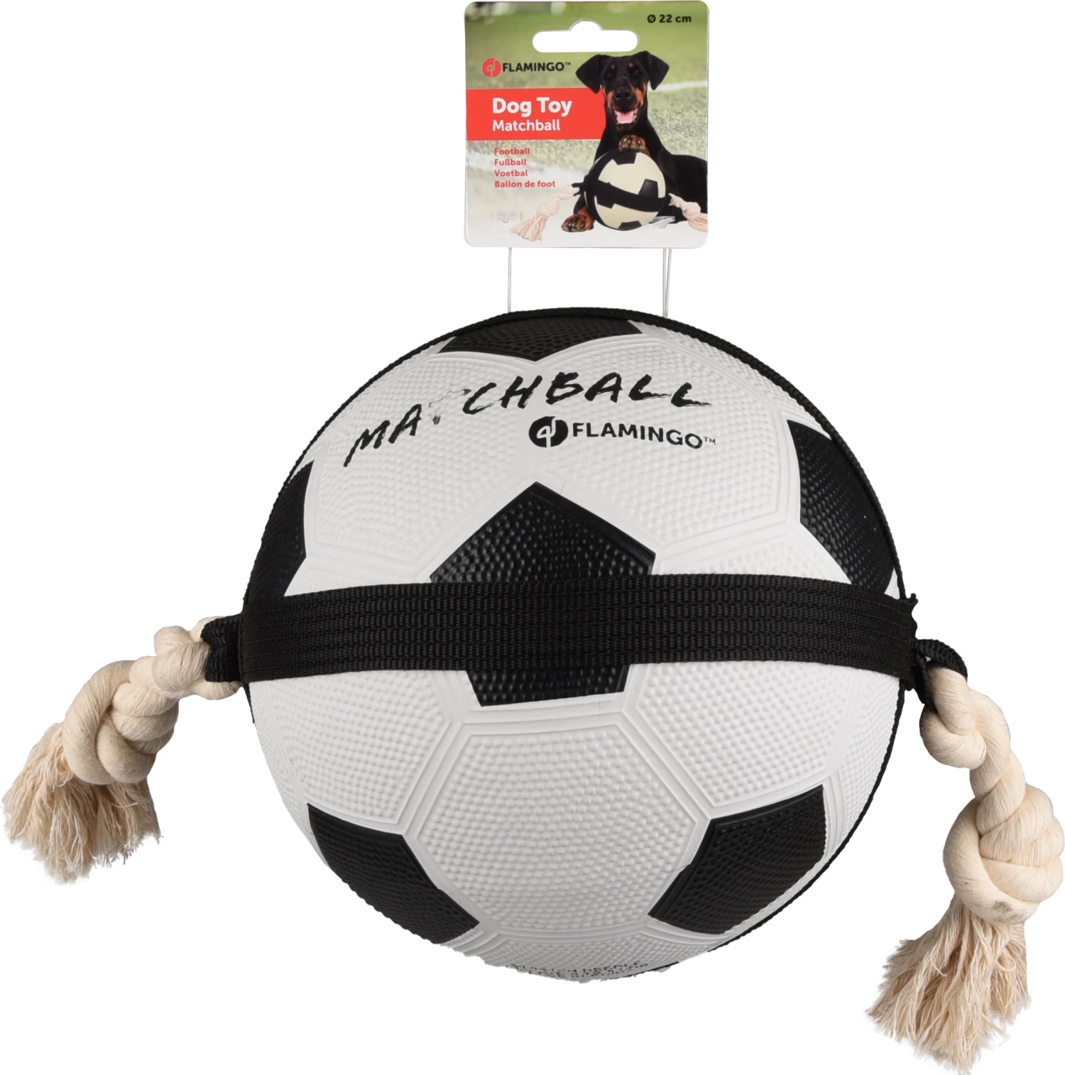 Flamingo Jouet Chien Matchball Balle De Foot 22cm 2 Flamingo Jouet Chien Matchball Balle De Foot 22cm – Image 2