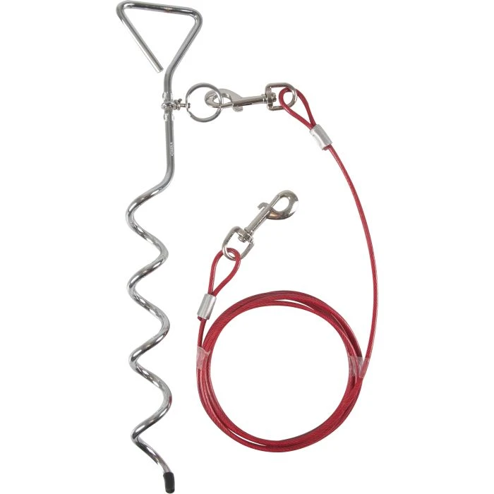 Flamingo Piquet D'attache Pilka 46cm Avec Câble 3m 1 Flamingo Piquet D'attache Pilka 46cm Avec Câble 3m