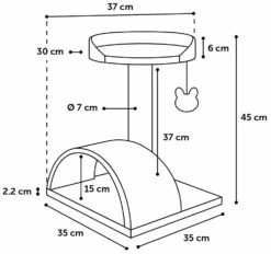 Flamingo Arbre à Chat Gene Gris 35x37x45cm -Flamingo f1ed5589dcc3bbcb0446f8cc522b41fc335e3a6aed762503634cadd4cc006db6 1