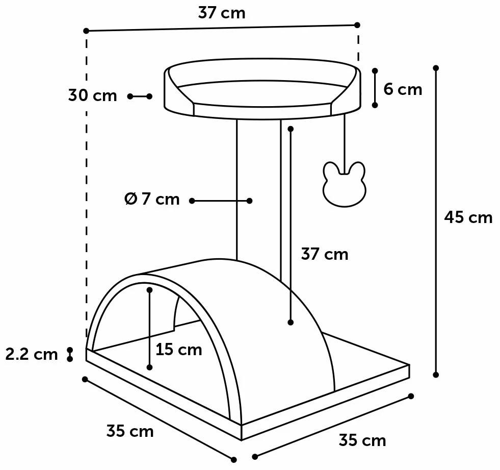 Flamingo Arbre à Chat Gene Gris 35x37x45cm 3 Flamingo Arbre à Chat Gene Gris 35x37x45cm – Image 3